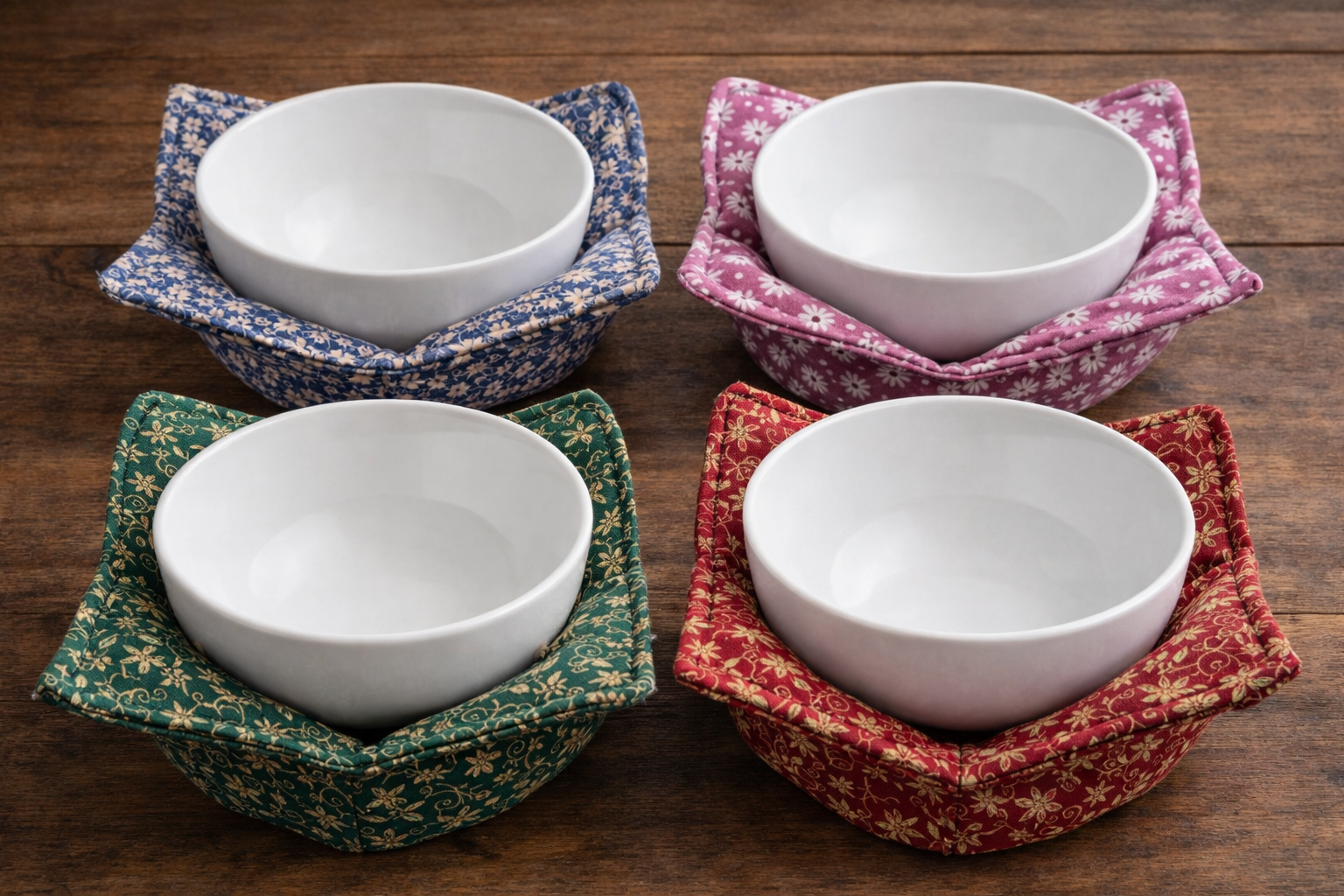 100% Cotton Bowl Cozy - MEDIUM - Heat Resistant for Microwave Use