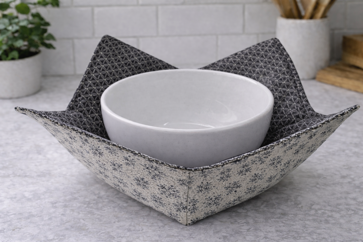 100% Cotton Bowl Cozy - LARGE SIZE - Heat Resistant for Microwave Use