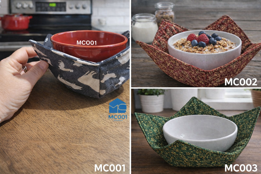 100% Cotton Bowl Cozy - MEDIUM - Heat Resistant for Microwave Use