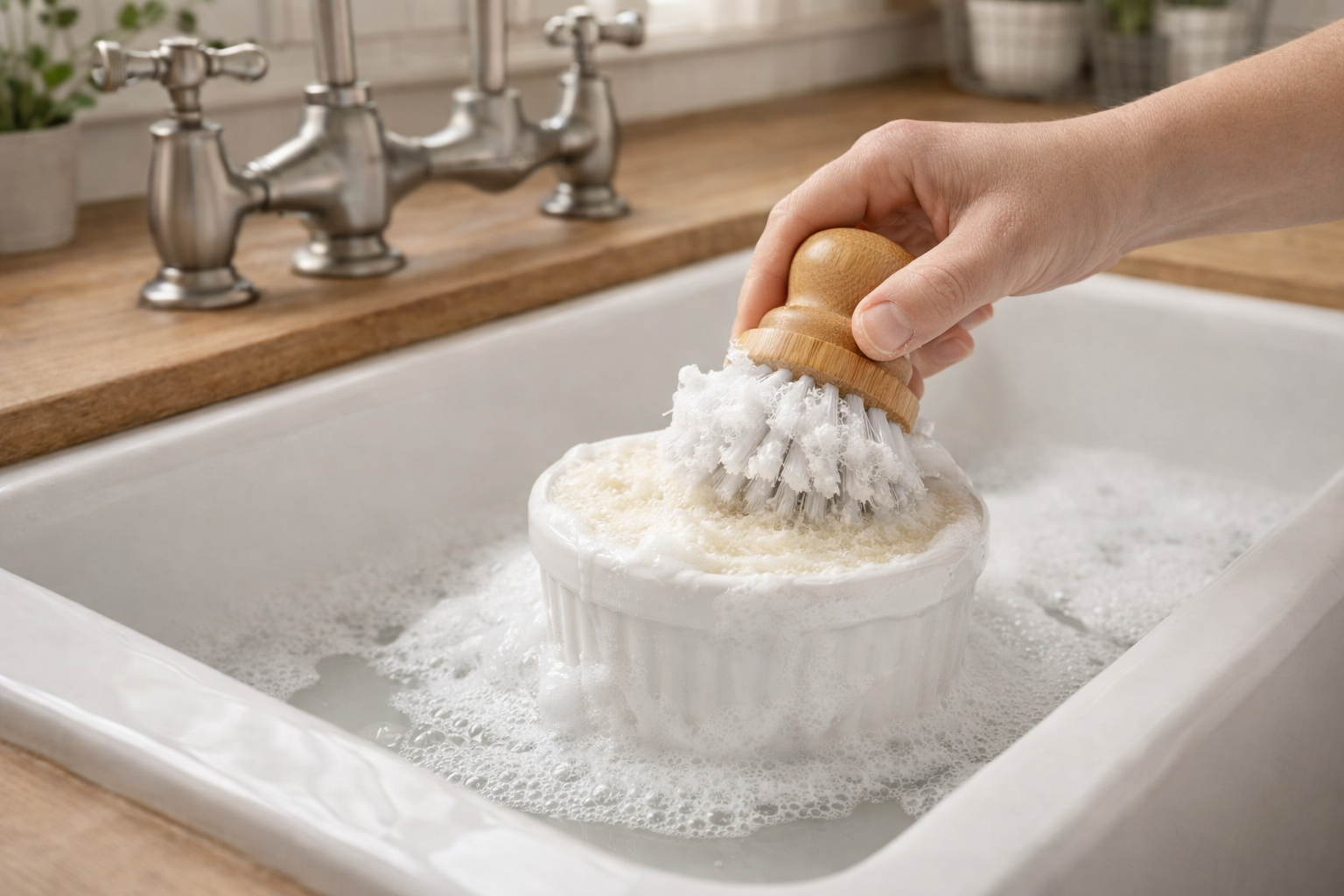 Solid Dish Soap in Charming Ramekins - Zero Waste Kitchen