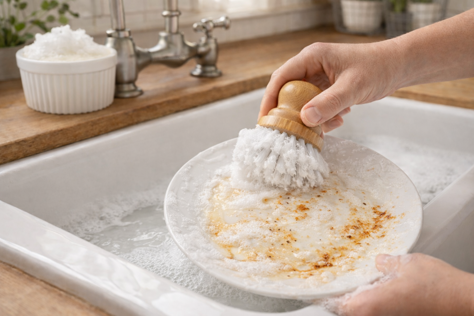 Solid Dish Soap in Charming Ramekins - Zero Waste Kitchen