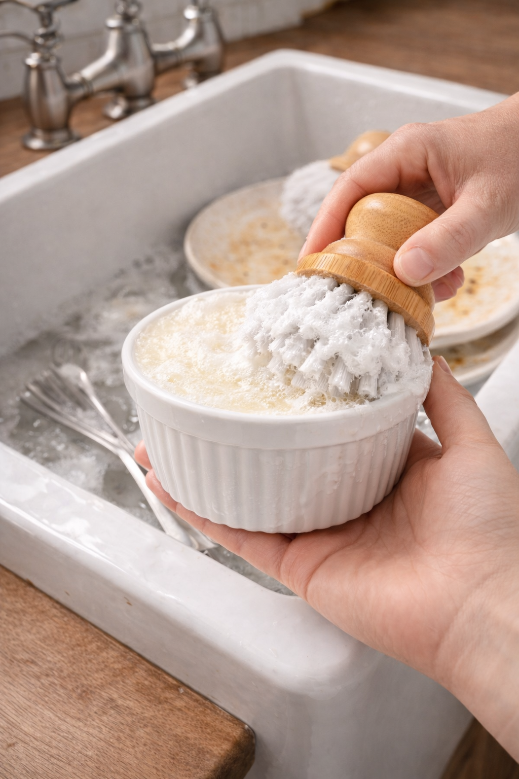 Solid Dish Soap in Charming Ramekins - Zero Waste Kitchen