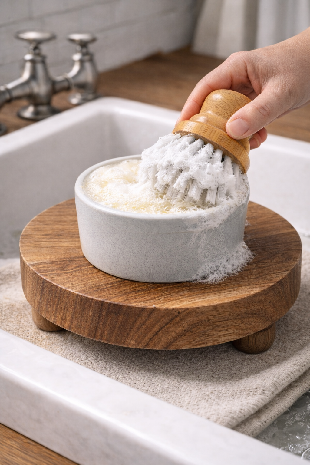 Solid Dish Soap in Charming Ramekins - Zero Waste Kitchen