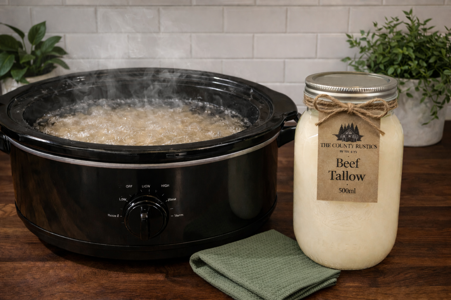 Beef Tallow Bulk 500ml | Rendered for Tallow Soap, Lotion, Skincare | Glass Jars | No Refrigeration